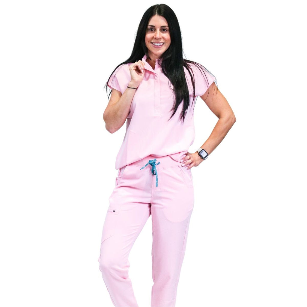 Uniforme médical scrub - femme - rose