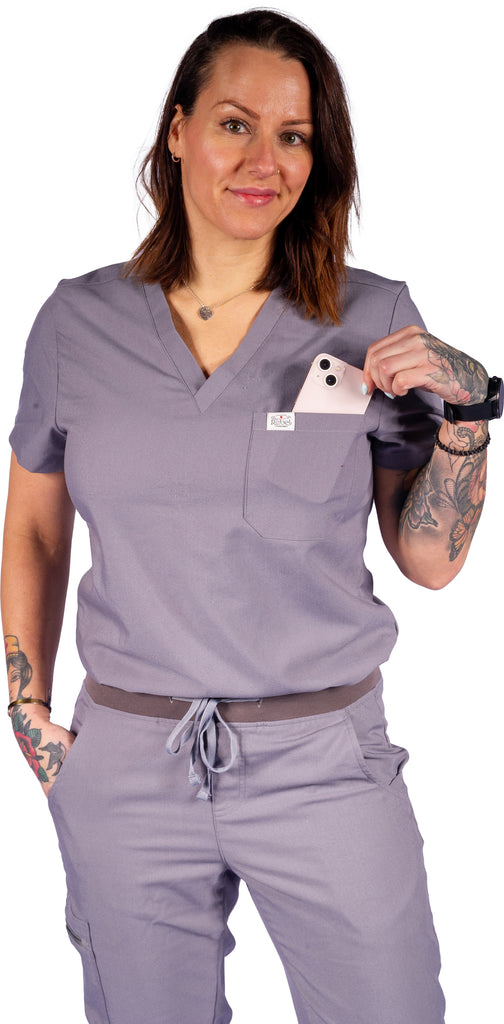 Uniforme médical scrub - femme - Gris