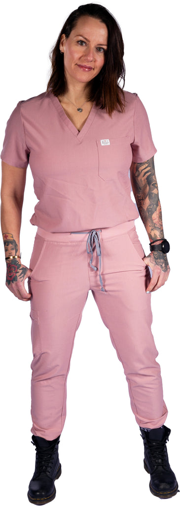 Uniforme médical scrub - femme - Vieux rose