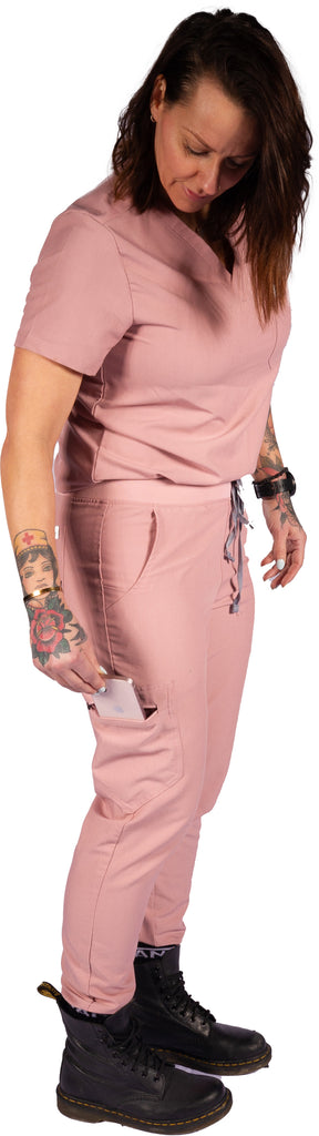 Uniforme médical scrub - femme - Vieux rose